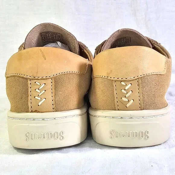 NEAR MINT! Soludos The Ibiza Classic Suede Sneaker 8.5 Camel Beige - Picture 5 of 11